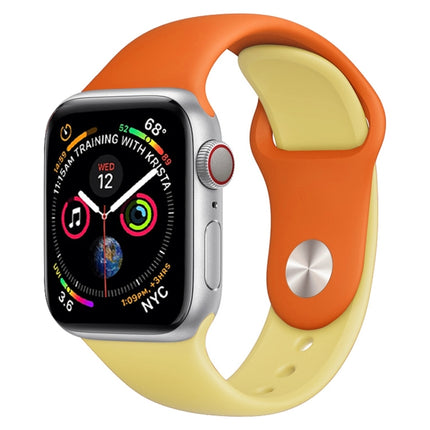 Double Colors Silicone Watch Band for Apple Watch Series 3 & 2 & 1 38mm (White+Red) - DealBuddy
