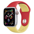 Double Colors Silicone Watch Band for Apple Watch Series 3 & 2 & 1 38mm (White+Red) - DealBuddy