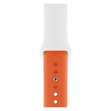 Double Colors Silicone Watch Band for Apple Watch Series 3 & 2 & 1 38mm (White+Red) - DealBuddy
