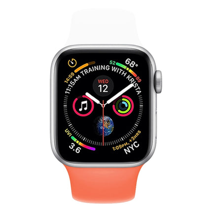 Double Colors Silicone Watch Band for Apple Watch Series 3 & 2 & 1 38mm (White+Red) - DealBuddy
