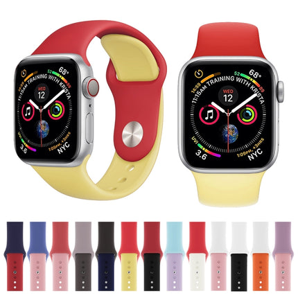 Double Colors Silicone Watch Band for Apple Watch Series 3 & 2 & 1 38mm (White+Red) - DealBuddy