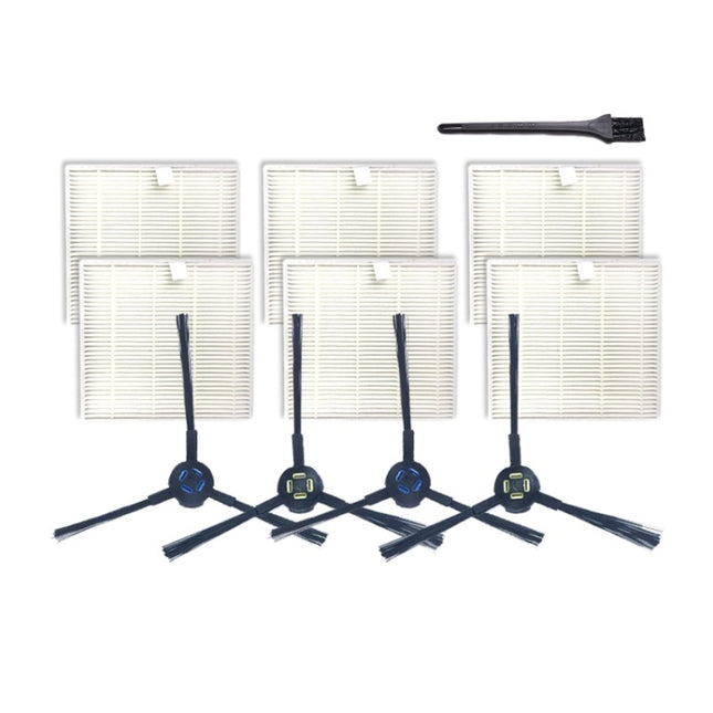 XI284 2 Pair I258 Side Brushes + 6 PCS I206 Filters + G101 Small Black Brush for ILIFE V8S