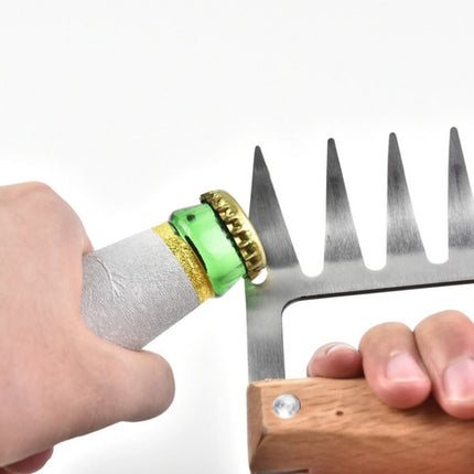 2 PCS Bear Claw Shaped stainless steel Barbecue Fork Chicken Shredded Wooden Handle  Anti-skid Creative Kitchen Fork Claw Meat Claw Splitter with