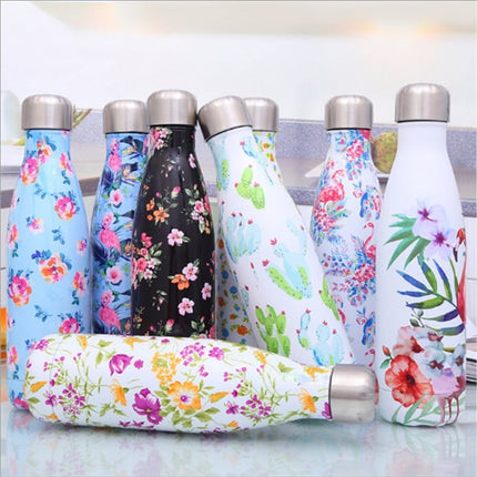 Animals Plants Pattern Thermal Cup Vacuum Flask Heat Water Bottle Portable Stainless Steel Sports Kettle - DealBuddy