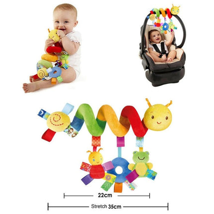 Baby Caterpillar Cot Spiral Toy Cartoon Animal Baby With Rattle Bee Pram Hanging Soothing Toy - DealBuddy