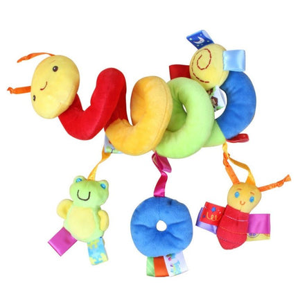 Baby Caterpillar Cot Spiral Toy Cartoon Animal Baby With Rattle Bee Pram Hanging Soothing Toy - DealBuddy
