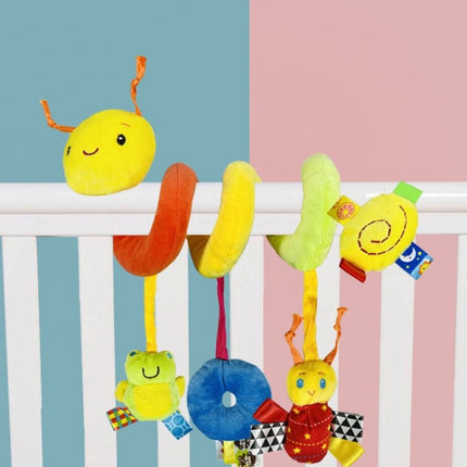 Baby Caterpillar Cot Spiral Toy Cartoon Animal Baby With Rattle Bee Pram Hanging Soothing Toy - DealBuddy