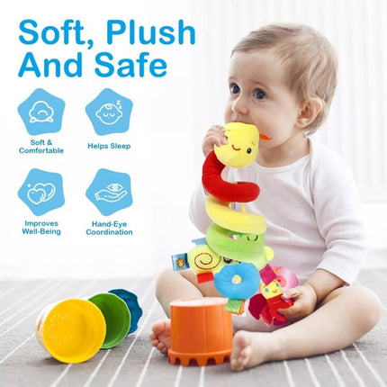 Baby Caterpillar Cot Spiral Toy Cartoon Animal Baby With Rattle Bee Pram Hanging Soothing Toy - DealBuddy