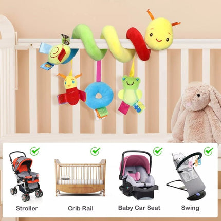 Baby Caterpillar Cot Spiral Toy Cartoon Animal Baby With Rattle Bee Pram Hanging Soothing Toy - DealBuddy