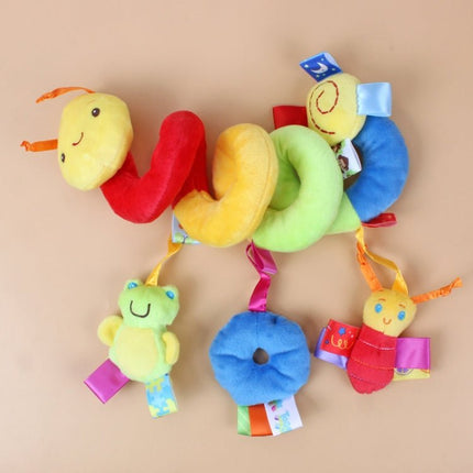 Baby Caterpillar Cot Spiral Toy Cartoon Animal Baby With Rattle Bee Pram Hanging Soothing Toy - DealBuddy