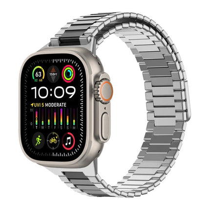 Bamboo Magnetic Stainless Steel Metal Watch Strap, For Apple Watch SE 2023 44mm, For Apple Watch SE 2023 40mm, For Apple Watch Ultra 2 49mm, For Apple Watch Series 9 45mm, For Apple Watch Series 9 41mm, For Apple Watch Ultra 49mm - DealBuddy