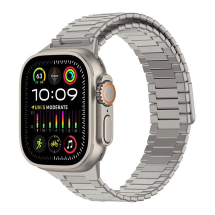 Bamboo Magnetic Stainless Steel Metal Watch Strap, For Apple Watch SE 2023 44mm, For Apple Watch SE 2023 40mm, For Apple Watch Ultra 2 49mm, For Apple Watch Series 9 45mm, For Apple Watch Series 9 41mm, For Apple Watch Ultra 49mm - DealBuddy