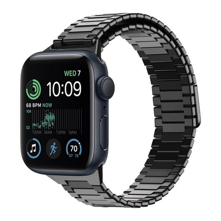 Bamboo Magnetic Stainless Steel Metal Watch Strap, For Apple Watch Series 8 41mm, For Apple Watch Series 8 45mm, For Apple Watch SE 2022 40mm, For Apple Watch SE 2022 44mm, For Apple Watch Series 7 41mm, For Apple Watch Series 7 45mm - DealBuddy