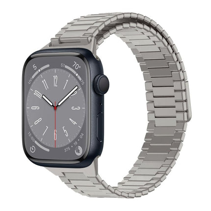 Bamboo Magnetic Stainless Steel Metal Watch Strap, For Apple Watch Series 8 41mm, For Apple Watch Series 8 45mm, For Apple Watch SE 2022 40mm, For Apple Watch SE 2022 44mm, For Apple Watch Series 7 41mm, For Apple Watch Series 7 45mm - DealBuddy