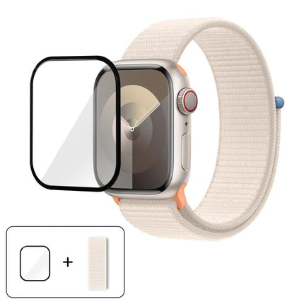 Basic Nylon Loop Watch Band with 3D Curved Film, For Apple Watch Series 10 46mm, For Apple Watch Series 10 42mm, For Apple Watch Series 44mm - DealBuddy