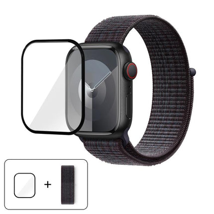 Basic Nylon Loop Watch Band with 3D Curved Film, For Apple Watch Series 10 46mm, For Apple Watch Series 10 42mm, For Apple Watch Series 44mm - DealBuddy