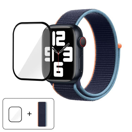 Basic Nylon Loop Watch Band with 3D Curved Film, For Apple Watch Series 10 46mm, For Apple Watch Series 10 42mm, For Apple Watch Series 44mm - DealBuddy