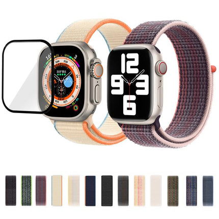 Basic Nylon Loop Watch Band with 3D Curved Film, For Apple Watch Series 10 46mm, For Apple Watch Series 10 42mm, For Apple Watch Series 44mm - DealBuddy