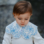 Beige Blue Flower