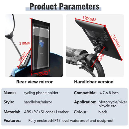 Bicycle Waterproof Phone Bag Mount Stand 360 Degree Rotation Motorcycle Bike Cellphone Holder - DealBuddy