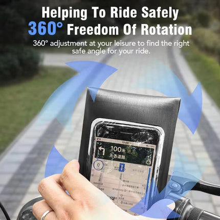 Bicycle Waterproof Phone Bag Mount Stand 360 Degree Rotation Motorcycle Bike Cellphone Holder - DealBuddy