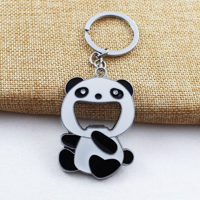 Cartoon Animal Shape Beer Bottle Opening Tool Opener Panda Keychain Pendant - DealBuddy