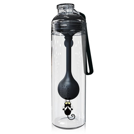 Cartoon Cat Pattern Tea Water Separation Plastic Cup With Spoon - DealBuddy