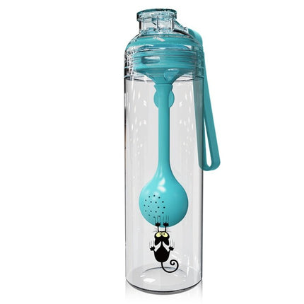 Cartoon Cat Pattern Tea Water Separation Plastic Cup With Spoon - DealBuddy
