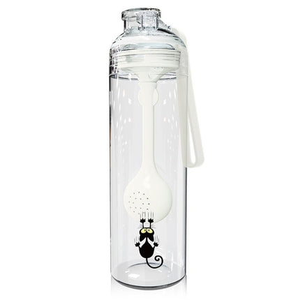 Cartoon Cat Pattern Tea Water Separation Plastic Cup With Spoon - DealBuddy