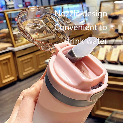 Cartoon Girl Straw Cup Fresh Frosted Gradient Scale Plastic Cup Portable Cup - DealBuddy