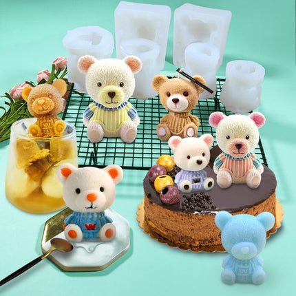 Cartoon Milk Tea Coffee Bear Ice Cube Silicone Mold Aromatherapy Candle Plaster Epoxy Mold - DealBuddy
