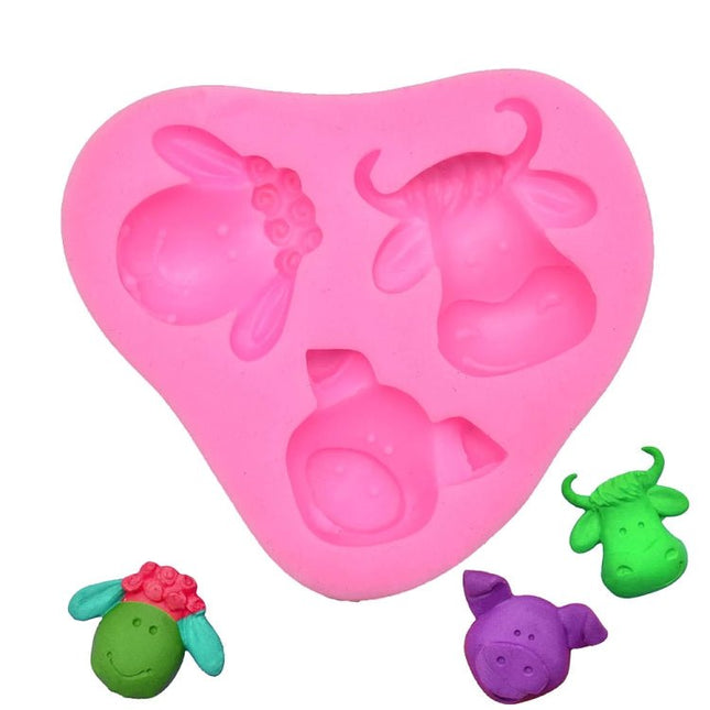 Cartoon Three - dimensional Animals Fondant Silicone Mold Cake Decorating Baking Tools - DealBuddy