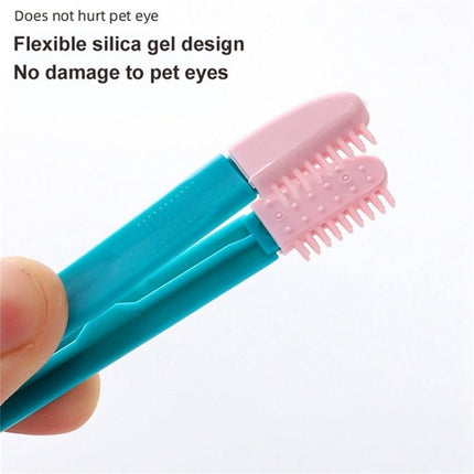 Cat Eye Brush Pet Eye Cleaner Cat Hair Knot Brush, Blue Pink, All Blue - DealBuddy
