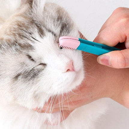 Cat Eye Brush Pet Eye Cleaner Cat Hair Knot Brush, Blue Pink, All Blue - DealBuddy