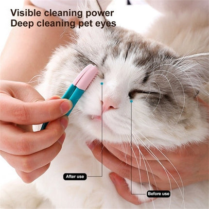 Cat Eye Brush Pet Eye Cleaner Cat Hair Knot Brush, Blue Pink, All Blue - DealBuddy