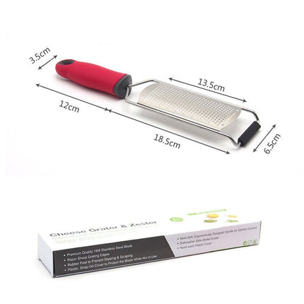Cheese Grater Stainless Steel Blade Cheese Slicer Lemon Grater Chocolate Scraping Planer with Protective Cover - DealBuddy
