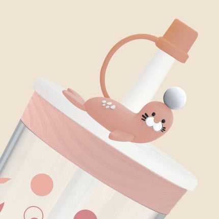 Children Cartoon Marine Animal Straw Drinking Cup Safe And Environmentally Friendly Plastic Drinking Cup - DealBuddy