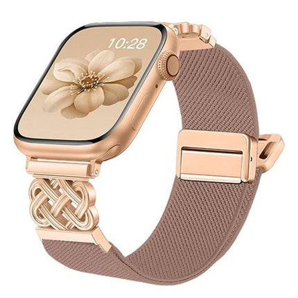 Chinese Knot Magnetic Buckle Twill Stretch Nylon Watch Band, For Apple Watch 49mm / 46mm / 45mm / 44mm, For Apple Watch 42mm / 41mm / 40mm / 38mm - DealBuddy