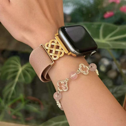 Chinese Knot Magnetic Buckle Twill Stretch Nylon Watch Band, For Apple Watch 49mm / 46mm / 45mm / 44mm, For Apple Watch 42mm / 41mm / 40mm / 38mm - DealBuddy