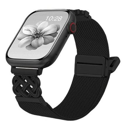 Chinese Knot Magnetic Buckle Twill Stretch Nylon Watch Band, For Apple Watch 49mm / 46mm / 45mm / 44mm, For Apple Watch 42mm / 41mm / 40mm / 38mm - DealBuddy