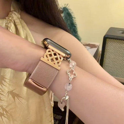 Chinese Knot Magnetic Buckle Twill Stretch Nylon Watch Band, For Apple Watch 49mm / 46mm / 45mm / 44mm, For Apple Watch 42mm / 41mm / 40mm / 38mm - DealBuddy