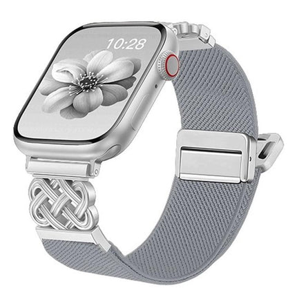 Chinese Knot Magnetic Buckle Twill Stretch Nylon Watch Band, For Apple Watch 49mm / 46mm / 45mm / 44mm, For Apple Watch 42mm / 41mm / 40mm / 38mm - DealBuddy