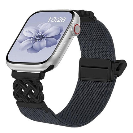 Chinese Knot Magnetic Buckle Twill Stretch Nylon Watch Band, For Apple Watch 49mm / 46mm / 45mm / 44mm, For Apple Watch 42mm / 41mm / 40mm / 38mm - DealBuddy