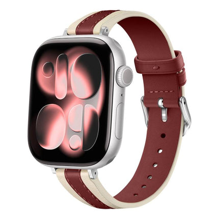 Composite Stitching Genuine Leather Watch Band, For Apple Watch 46mm / 49mm / 45mm / 44mm, For Apple Watch 42mm / 41mm / 40mm / 38mm - DealBuddy
