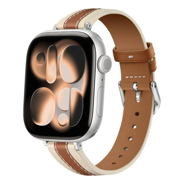 Composite Stitching Genuine Leather Watch Band, For Apple Watch 46mm / 49mm / 45mm / 44mm, For Apple Watch 42mm / 41mm / 40mm / 38mm - DealBuddy