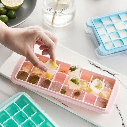 Creative 24 Grid Silicone Ice Tray Home Large Ice Cube Mold Ice Box with Lid - DealBuddy