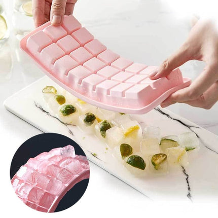 Creative 24 Grid Silicone Ice Tray Home Large Ice Cube Mold Ice Box with Lid - DealBuddy