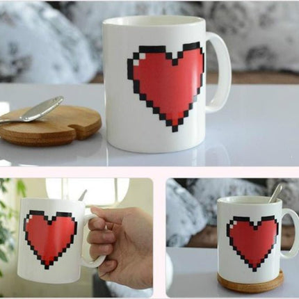 Creative Heart Magic Temperature Changing Cup Color Changing Chameleon Mugs Heat Sensitive Coffee Tea Milk Cup - DealBuddy