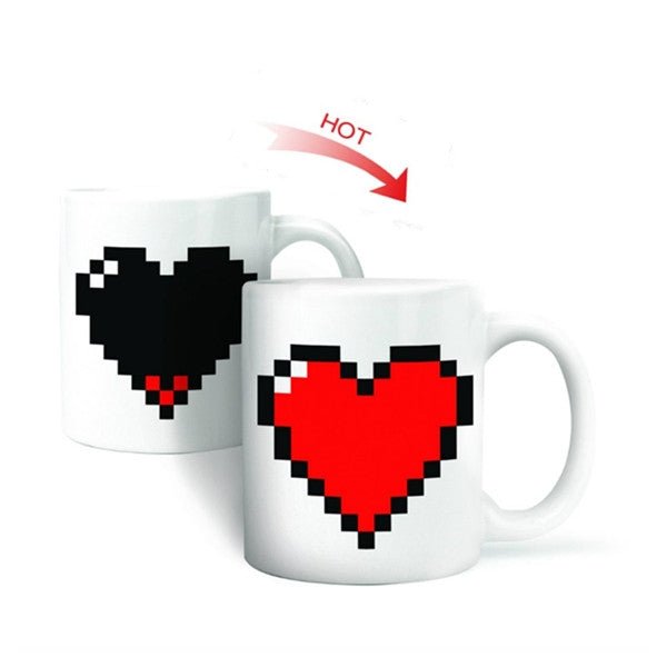 Creative Heart Magic Temperature Changing Cup Color Changing Chameleon Mugs Heat Sensitive Coffee Tea Milk Cup - DealBuddy