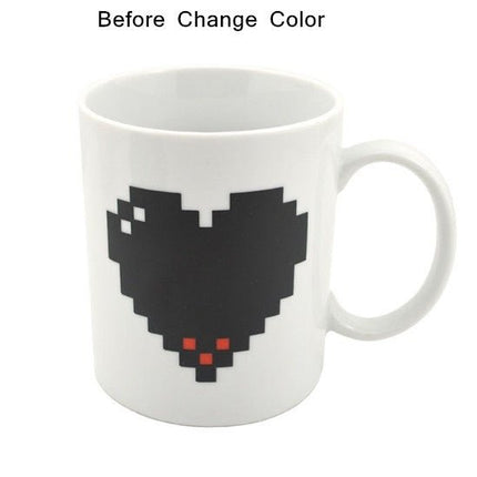 Creative Heart Magic Temperature Changing Cup Color Changing Chameleon Mugs Heat Sensitive Coffee Tea Milk Cup - DealBuddy
